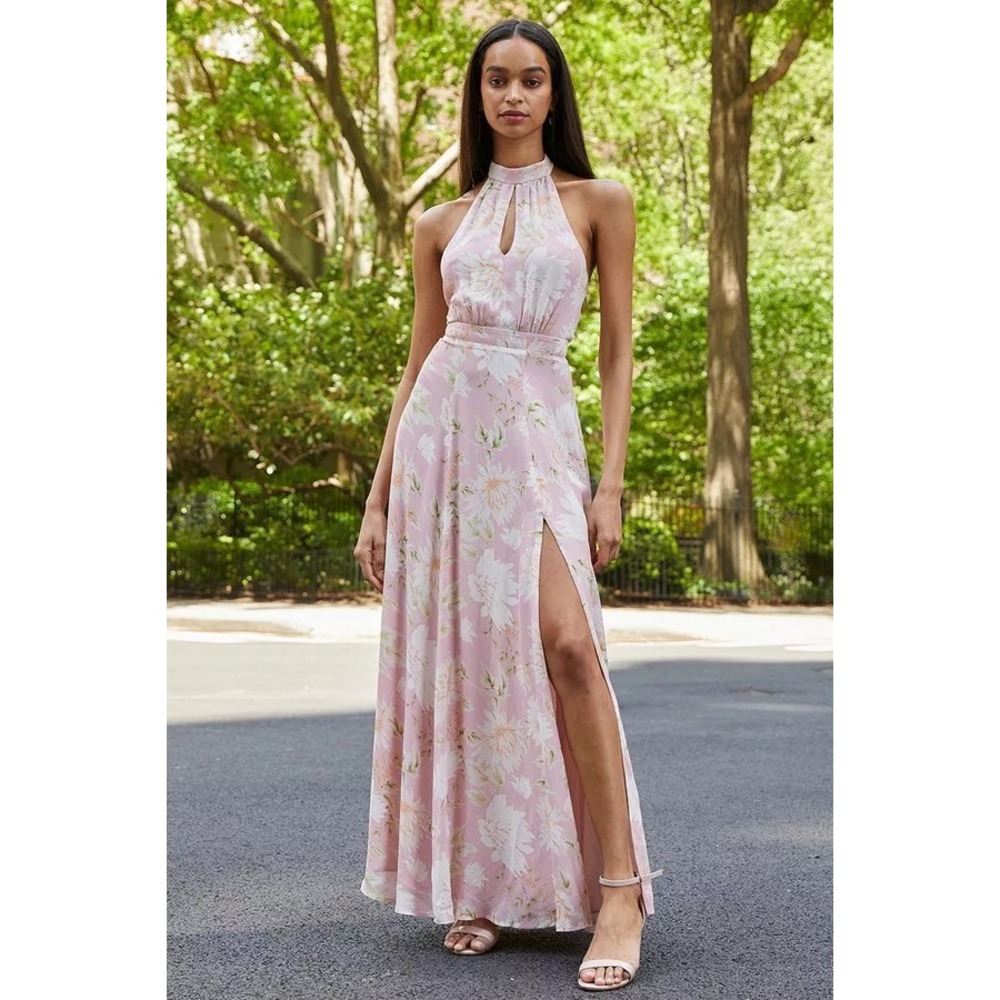 Revolve Yumi Kim High Demand Maxi Dress‎ Pink Floral Sz XS Wedding